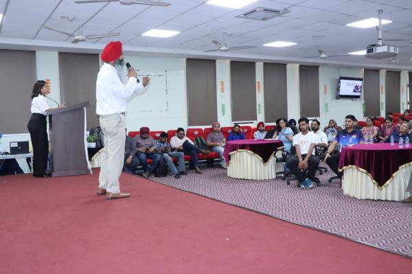 Dr. J.S. Hundal, Director Students Welfare Addressing